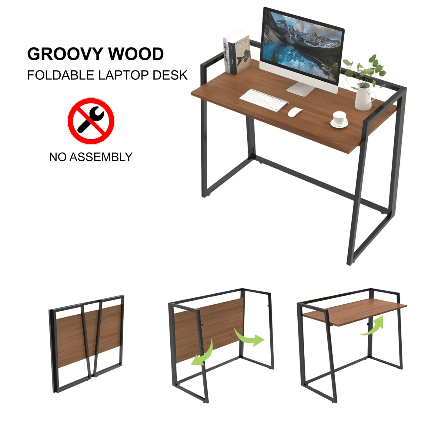 Foldable Laptop Desk - Groovy Wood