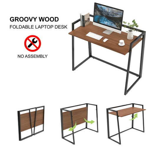 Foldable Laptop Desk - Groovy Wood