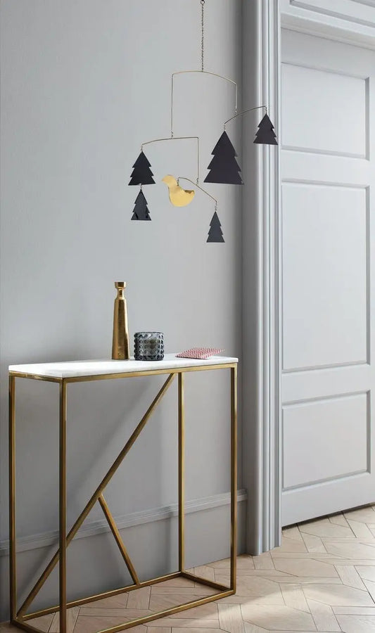 Symmetric Shape Side Console Table - Groovy Wood